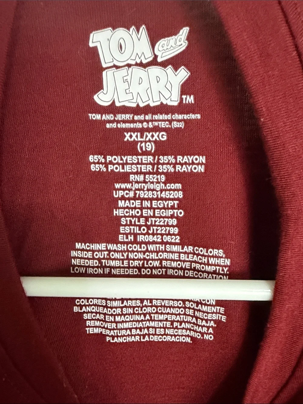 Tom and Jerry Kids Short Sleeve Tee — Burgundy Graphic